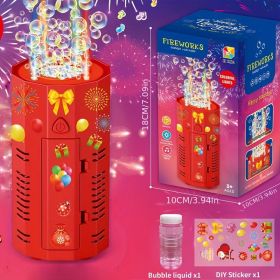 Happy Bubble Machine 12 Holes With Lighting And Sound Effects Holiday Party Children's Party Bubble Machine Self-purchased 4*AA Batteries Need To