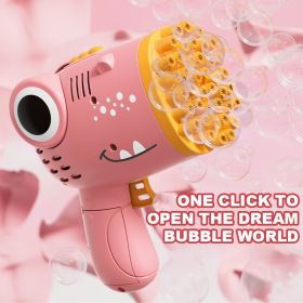 40-Hole Dinosaur Bubble Gun (Pink + Pink, 2-Pack)