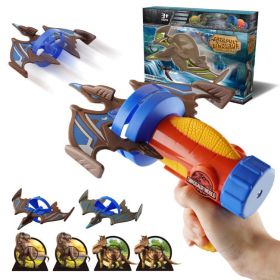 Rocket Launcher Airplane Toy with Dinosaur Targets Foam Pterosaur Shooting Games for Outdoor Kids Toys 5 6 7 8 Year Old Boy Catapult Plane Toy Ch