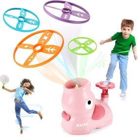 Outdoor Toys for Kids Ages 4-8: Elephant Butterfly Catching Game - Toddler Chasing Toy 3 4 5 6 7 Year Old Boys Girl Flying Spinner Toy Disc Rocke (Color: Fairy Pink)