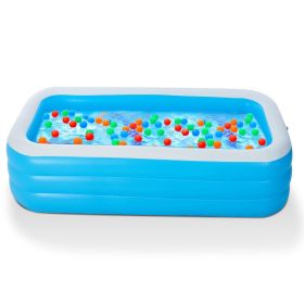 Inflatable Swimming Pools Family Swim Play Center Pool Blow up Kiddie Pool for Family Inflatable Lounge Pool for Kids Baby Adult Inflatable Water (Color: Blue)